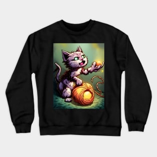 Bessie The Pussycat Plays with a Ball of Yarn Crewneck Sweatshirt